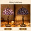 Lampe de table de style Tiffany avec abat-jour en vitrail fabriqué à la main, design vintage antique pour la chambre à coucher, le salon ou le bureau, y compris les ampoules
