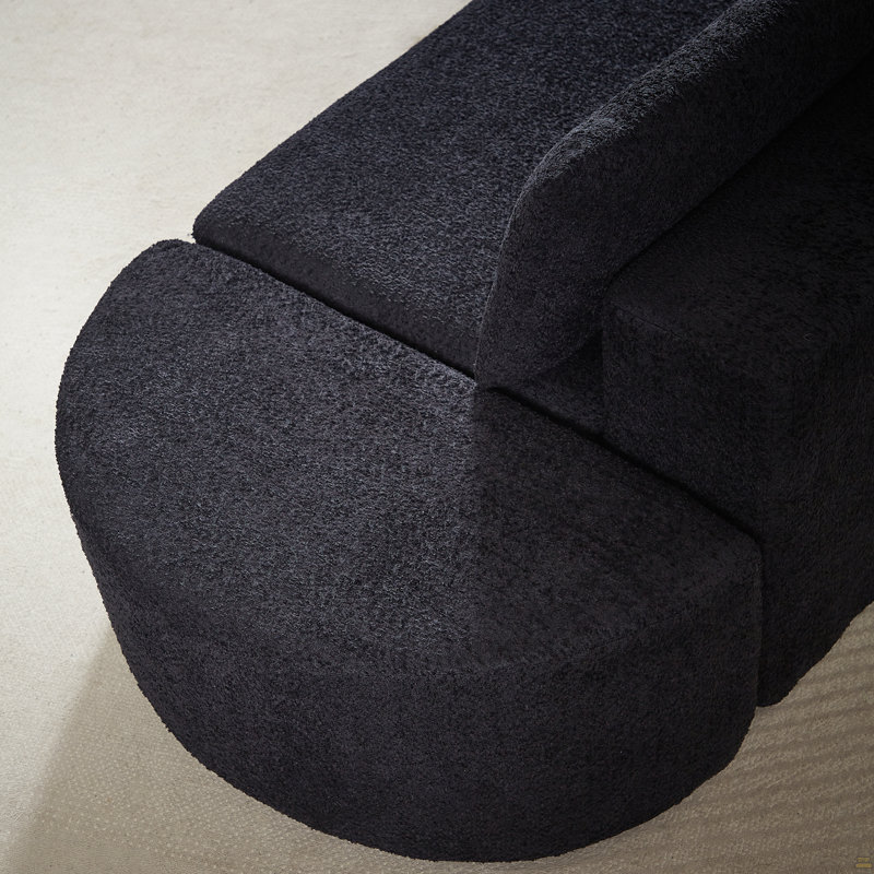 Ensemble de canapé modulaire en tissu chenille, Noir