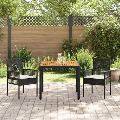 2 - Person Patio Dining Set Rectangular Table with Cushions Included