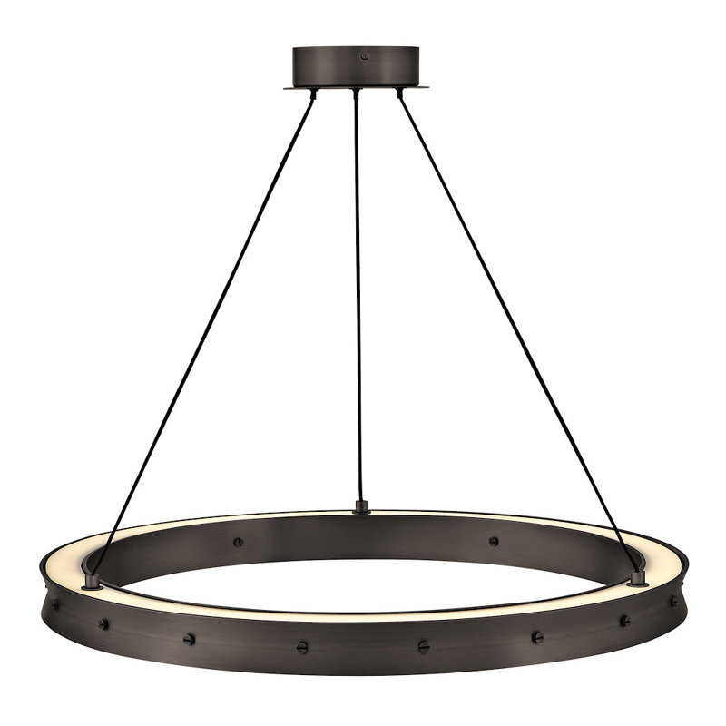 Althea Integrated LED Modern Round Chandelier, Satin Black, 22.25" H x 26" W x 26" D
