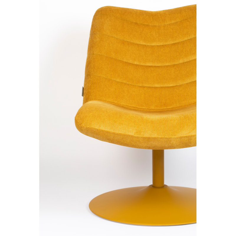 Bubba Swivel Lounge Chair, Yellow, Yellow Polyester Blend