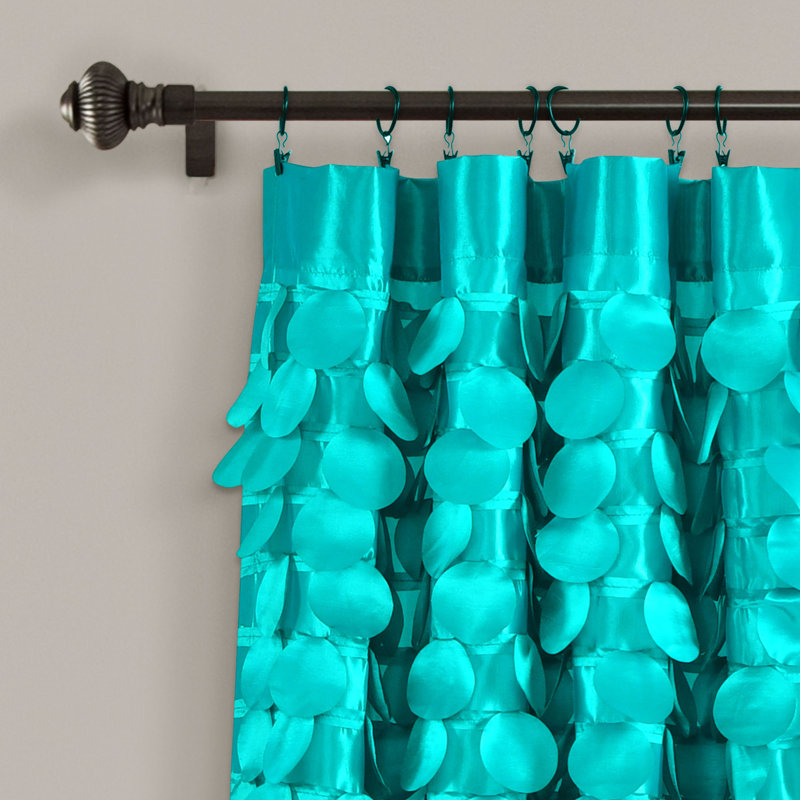 Turquoise Polyester Light-Filtering Rod Pocket Window Panel Set