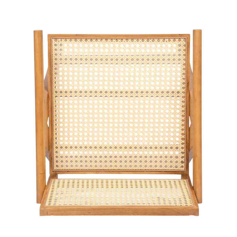 27 po, tabouret de bar minimaliste moderne avec assise en bois de canne, structure en bois massif, finition naturelle