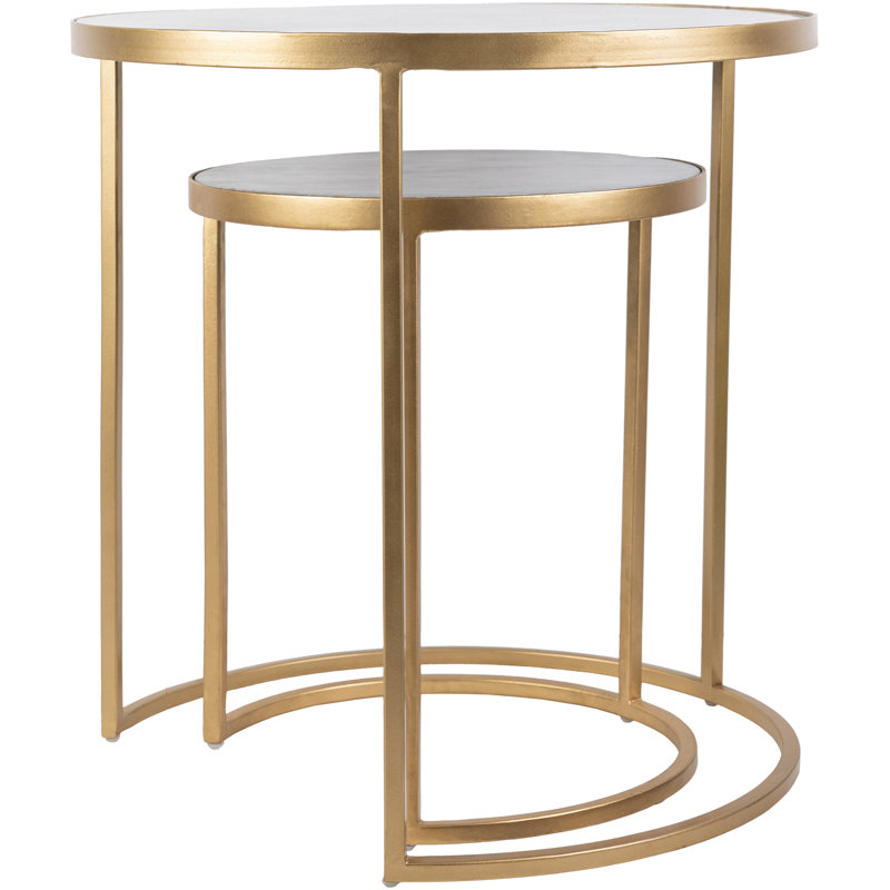 Zenaida Global Stone Veener End Table, Gray