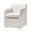 Chaise de salle à manger rembourrée avec roulettes Barry Farmhouse-138743216