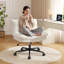 Chaise de bureau croisée très épaisse, siège pivotant réglable en molleton en peluche avec dossier inclinable et élévateur certifié-1491224938