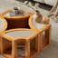 Table basse en rotin de bois massif rétro-504774396