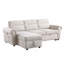 Canapé-lit modulaire en chenille réversible beige l 97 po Hugo