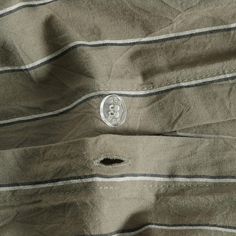 Dione Cotton Percale Striped Duvet Cover, King Duvet Cover + 2 King Shams