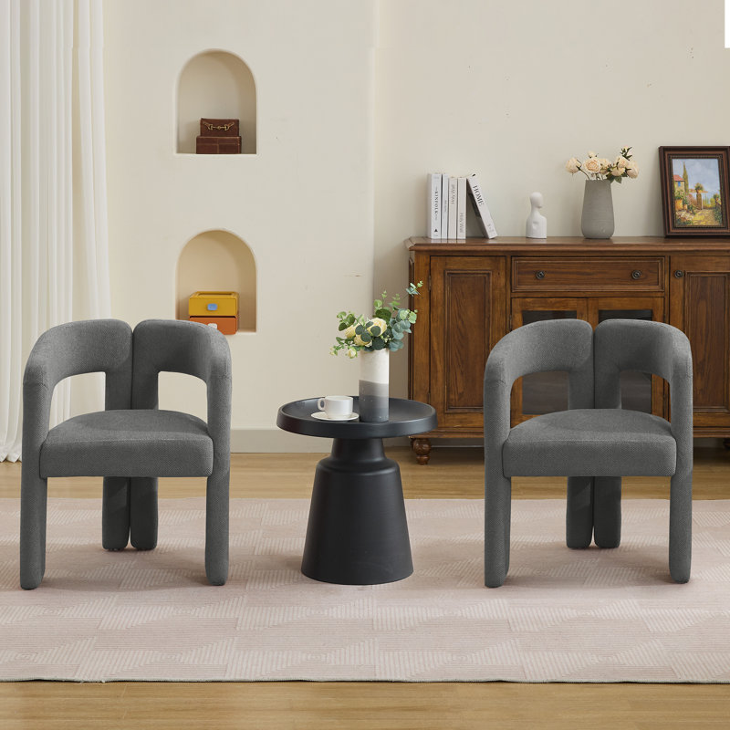 Chaise avec accoudoirs rembourrée Modern, Gray