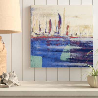 «Blue Calm Waters Square I», reproduction de peinture acrylique