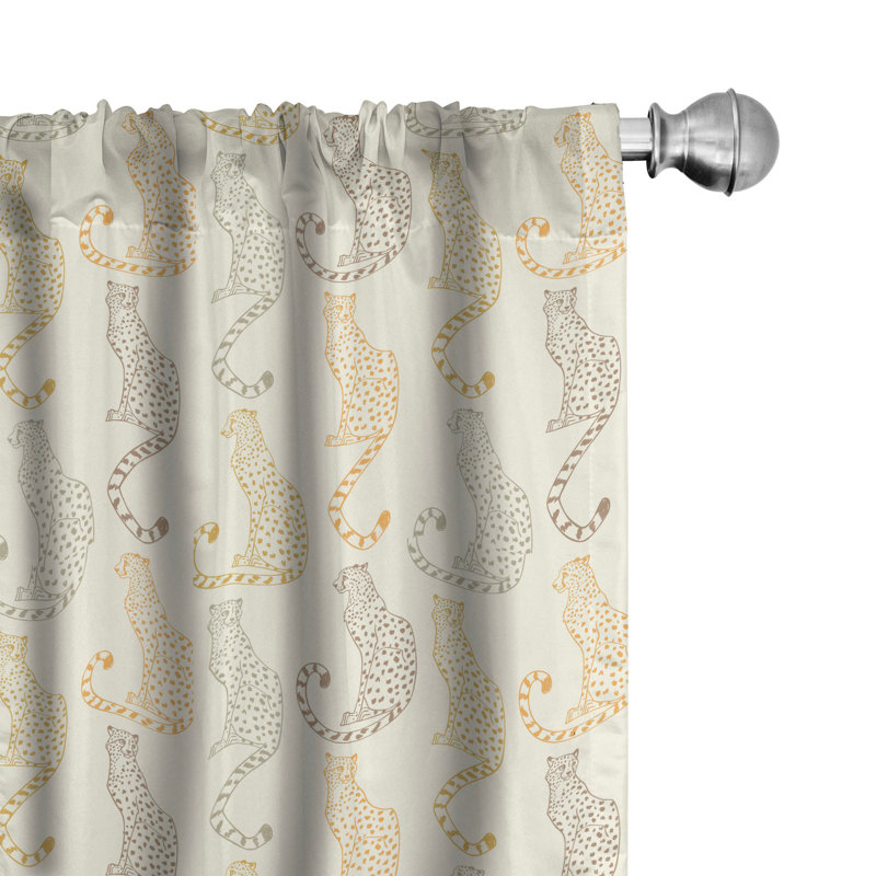 Cheetah Semi-Sheer Rod Pocket Curtain Panels, 28" x 84"
