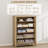 Natural Oak & Rattan 5-Drawer Cabinet – 45” Tall  Chic Organizer for Bedroom. Lounge. or Hallway