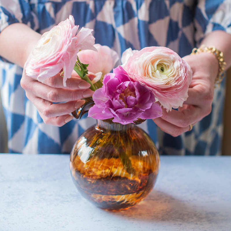 Vase en verre Hibiscus, Brun