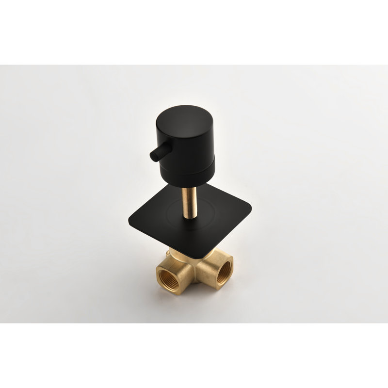 Valve de contrôle de volume réglable - Douche en métal coulé 3/4 po, laiton, noir mat très haut débit,