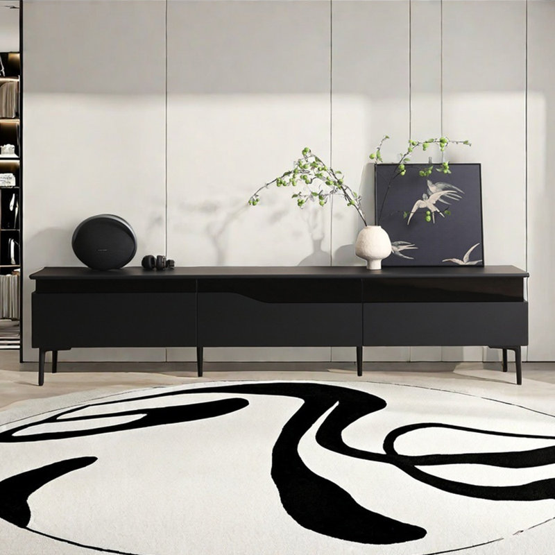 Meuble télé simple et moderne en bois massif, 78.74"