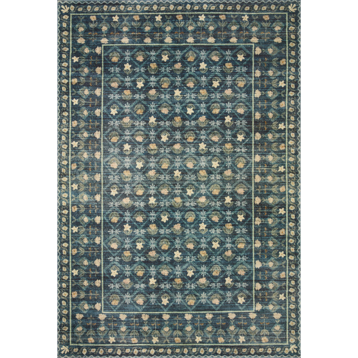 Rifle Paper Co. x Loloi Eden EDE-03 Lattice Indigo Rug feat. CloudPile ...