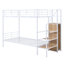 Lit superposé simple au-dessus de simple avec échelle de rangement latérale et garde-robe-2055316374