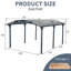 Abri d'auto extérieur, abri de voiture en arche de 12 pi * 16 pi * 8 pi avec cadre en aluminium et panneaux en polycarbonate