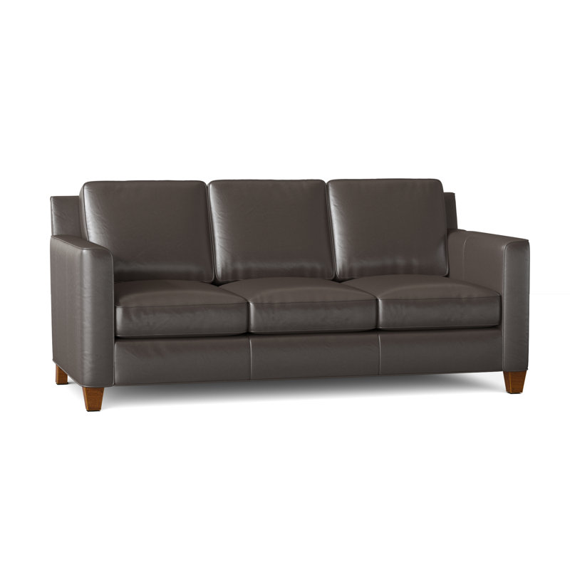 Yorba Leather Sofa, New Classiques, Empyrean Mist Genuine Leather