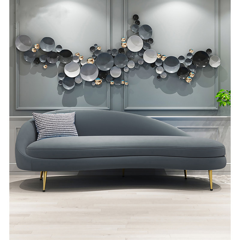 Chaise longue en velours de bois massif de style italien de luxe légère pour chambre à coucher et salon
