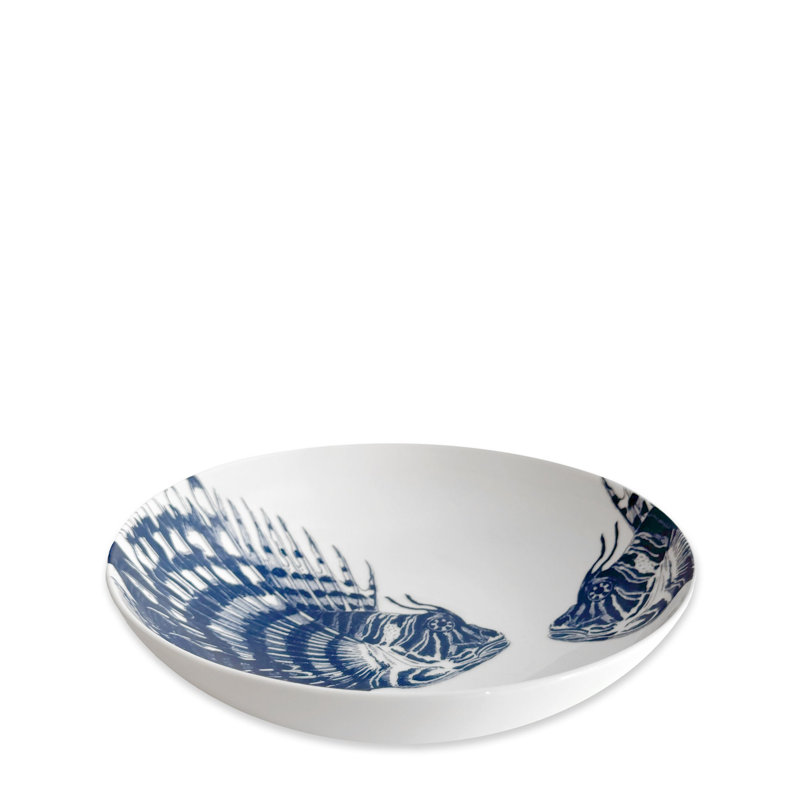 Spiky Fish Porcelain Serving Bowl