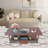 Modern Coffee Table with Drawer & Lower Shelf, Rectangular Wood Living Room Table with Storage,-524099372