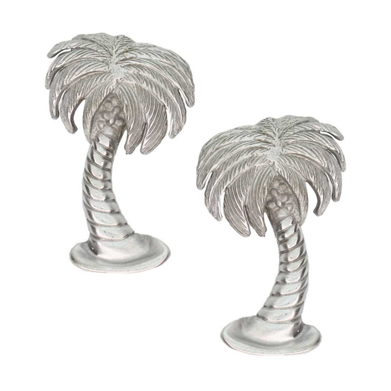 Poignée droite 2 3/8 po Palm Tree, Nickel brossé