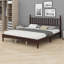 Lit plateforme rétro en bois avec tête de lit en forme de gourde-129165150-129165151