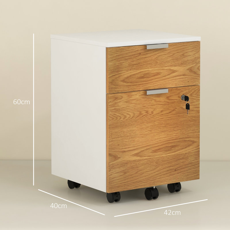 Radhika 42cm Wide 2 -Drawer Mobile File Cabinet