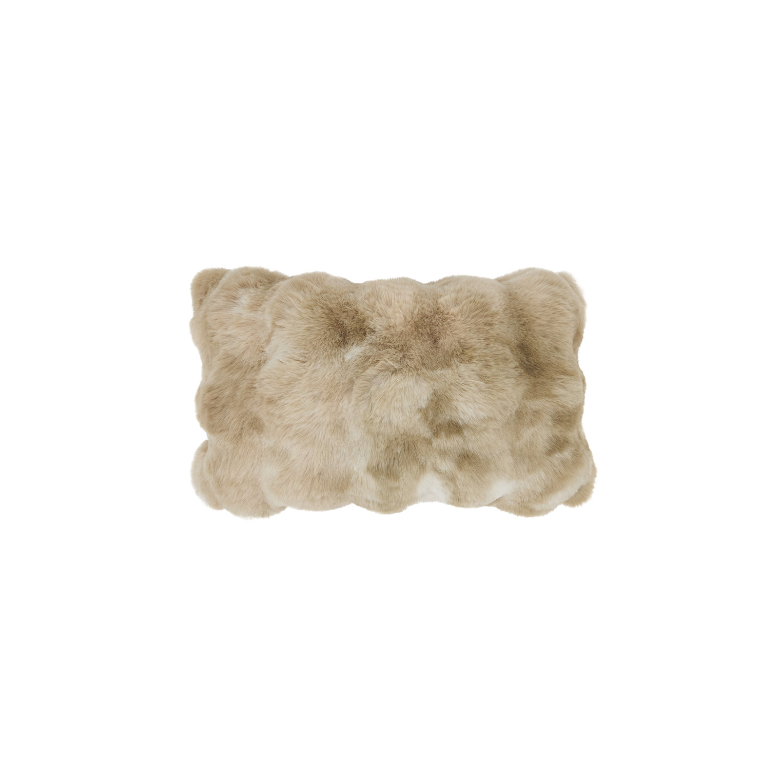 Cozy Bubble Faux Fur Pillow Cover, No Insert, Brown, Rectangle 12" H x 20" W