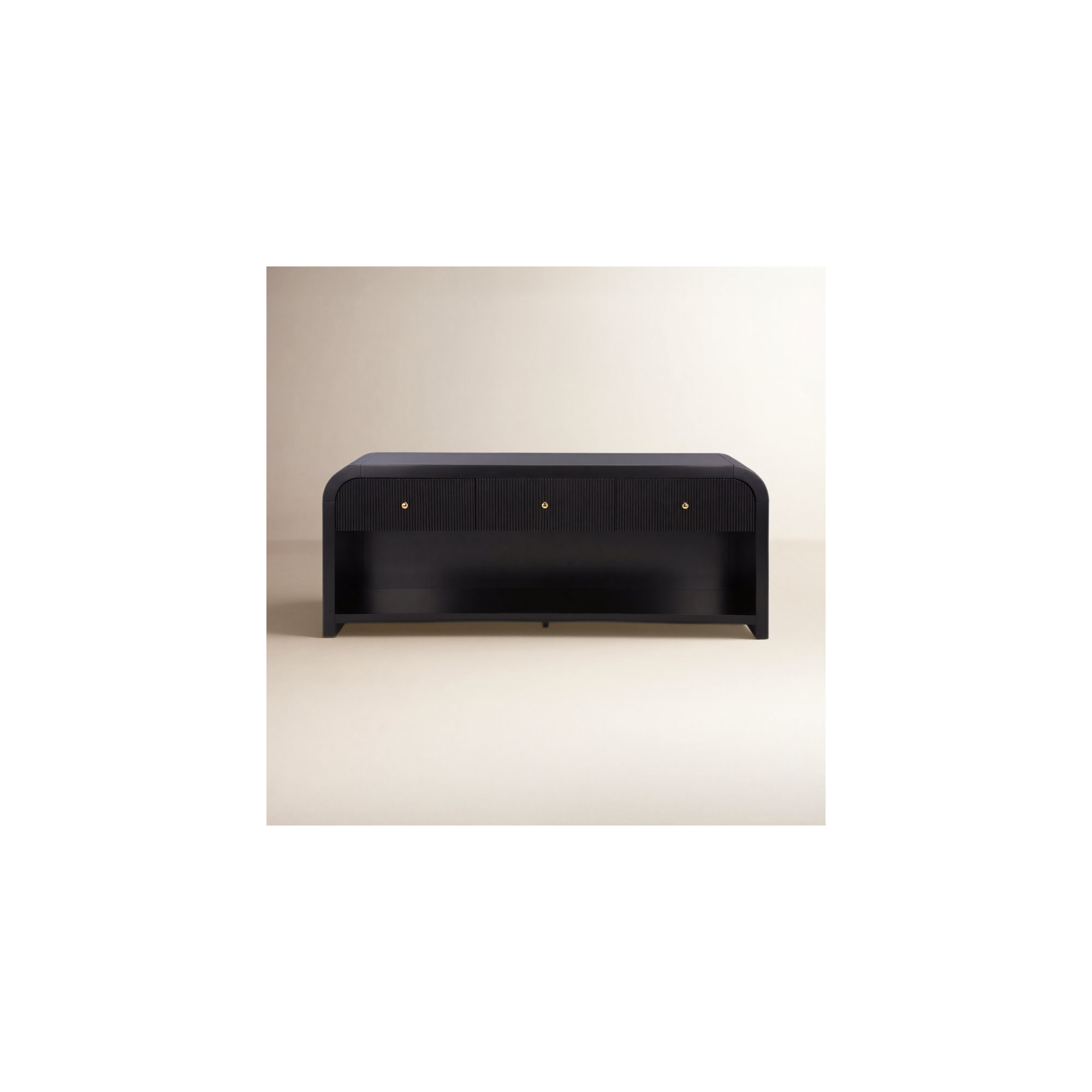 Liabella 3 Drawer Curved Media Stand, Black