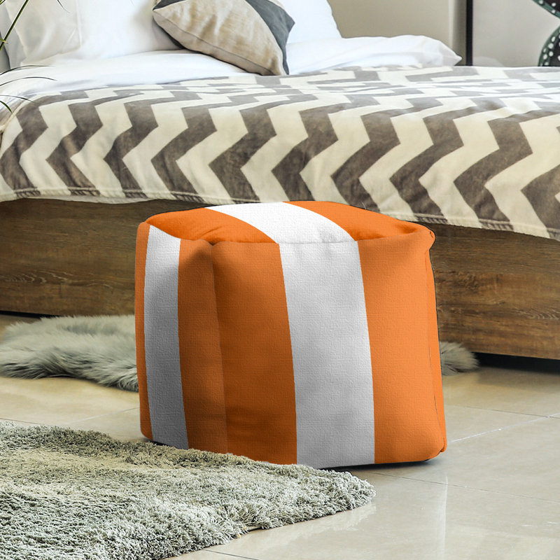 Repose-pieds Stripes, Orange / blanc / orange