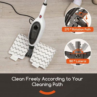 Steam Mops for Floor Cleaning, Unique Double-Sided Flip Design, 15 Seconds Fast Heating 10-in-1 Steam Cleaner for Kitchen, Living Room Wood Floor Tile Cleaning