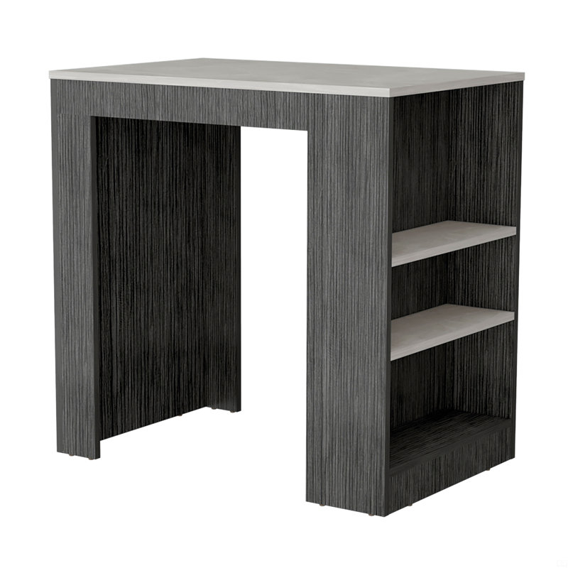 Îlot de cuisine avec 3 tablettes latérales
