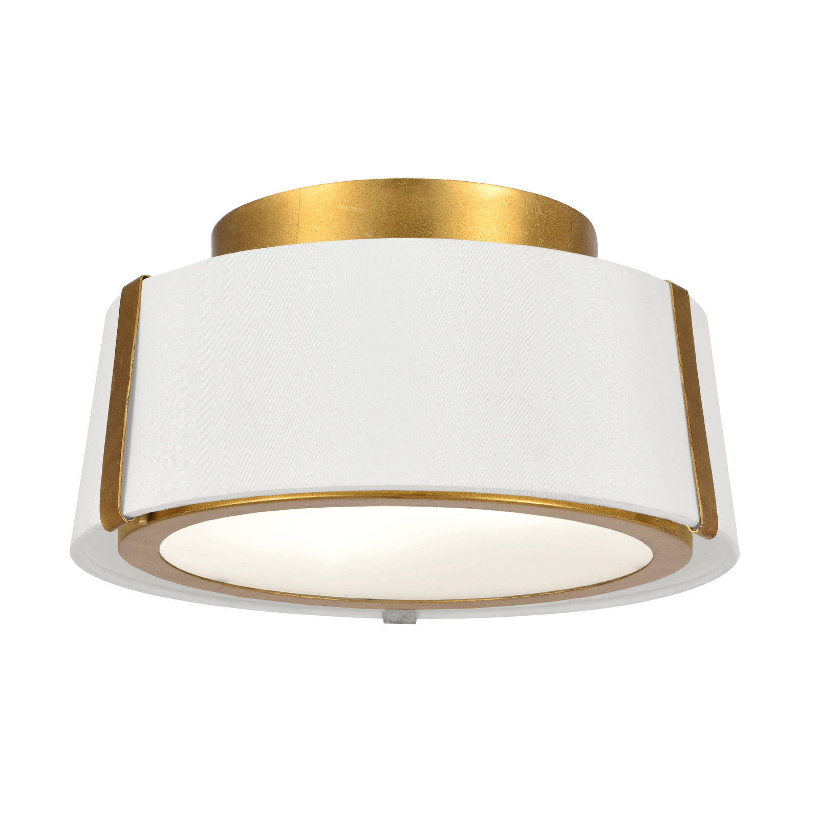Marietta 2 - Light 12" Flush Mount, Antique Gold, Gold/White