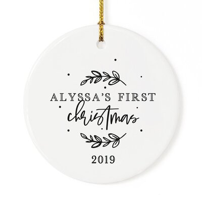 Personalized Baby's First Christmas Holiday Shaped Ornament -  The Holiday AisleÂ®, 613DB7194D5844F787627D86FBF6A43E