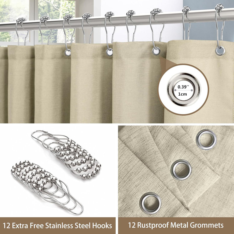 Polyester Shower Curtain, Taupe