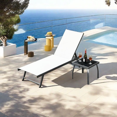 Chaise longue d'extérieur en alliage d'aluminium Njomza