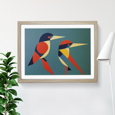 Kingfisher Bird Abstract Vol.1 - Framed Print