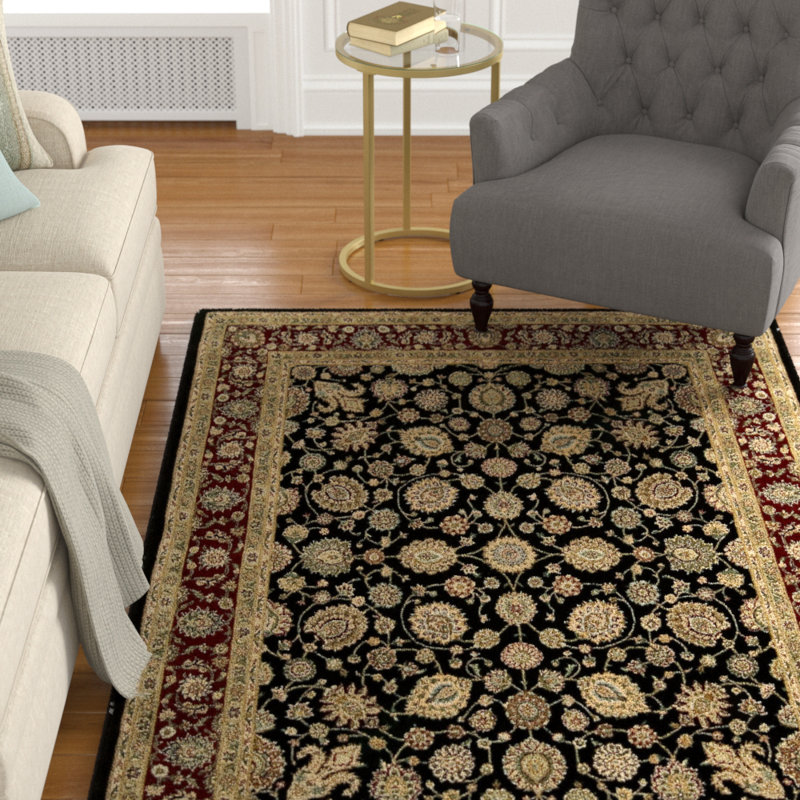 Tapis noir / brun en laine touffeté à la main Ellerswick, Rectangle 2 pi x 3 pi