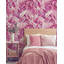 Papier peint à motif de plumes roses, élégant motif bohème chic, luxueux motif de feuilles florales