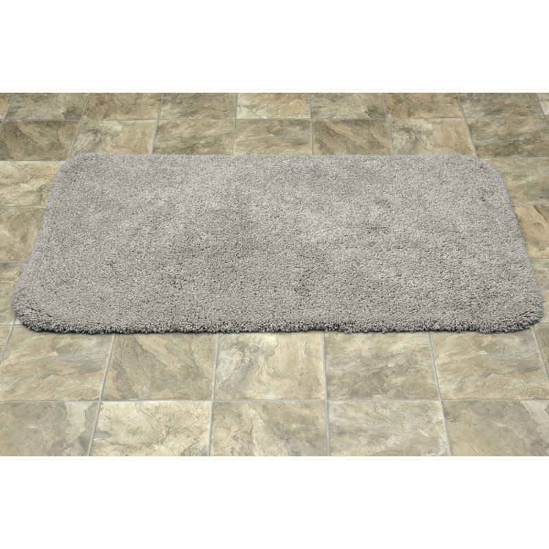 Treye Nylon Bath Rug with Non-Slip Backing, Taupe, Rectangle 30" x 50"