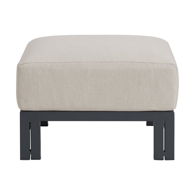 Sherrod Ottoman - Dark Grey And Olefin Beige