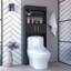Armoire au-dessus de la toilette 63H ", deux tablettes, double porte, noir-333072083
