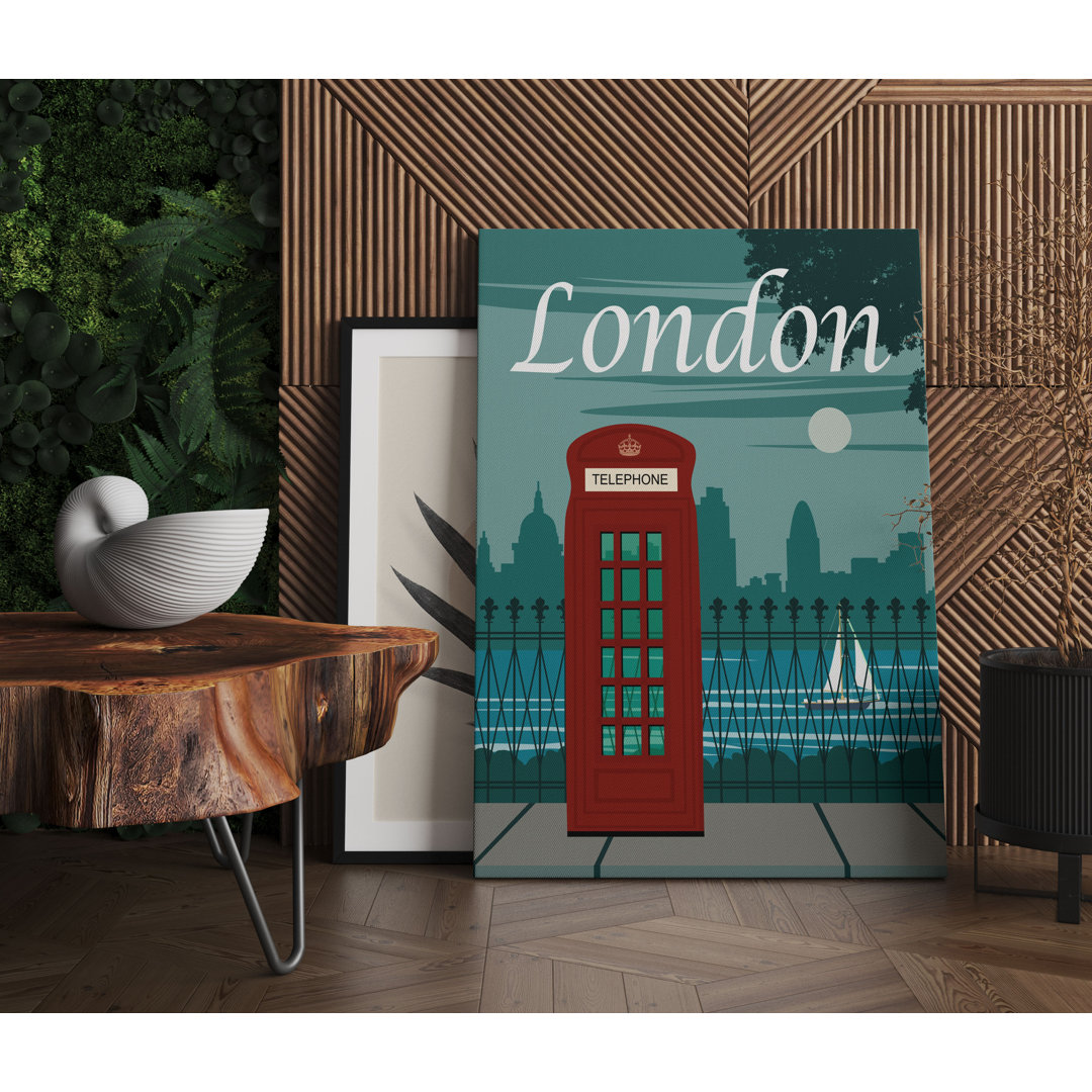 Vintage Poster Londoner Telefonkabine