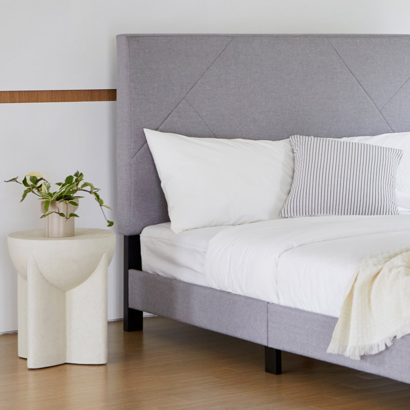 Upholstered Wooden Platform Bed Frame with Adjustable Headboard, No Box Spring Needed, Twin