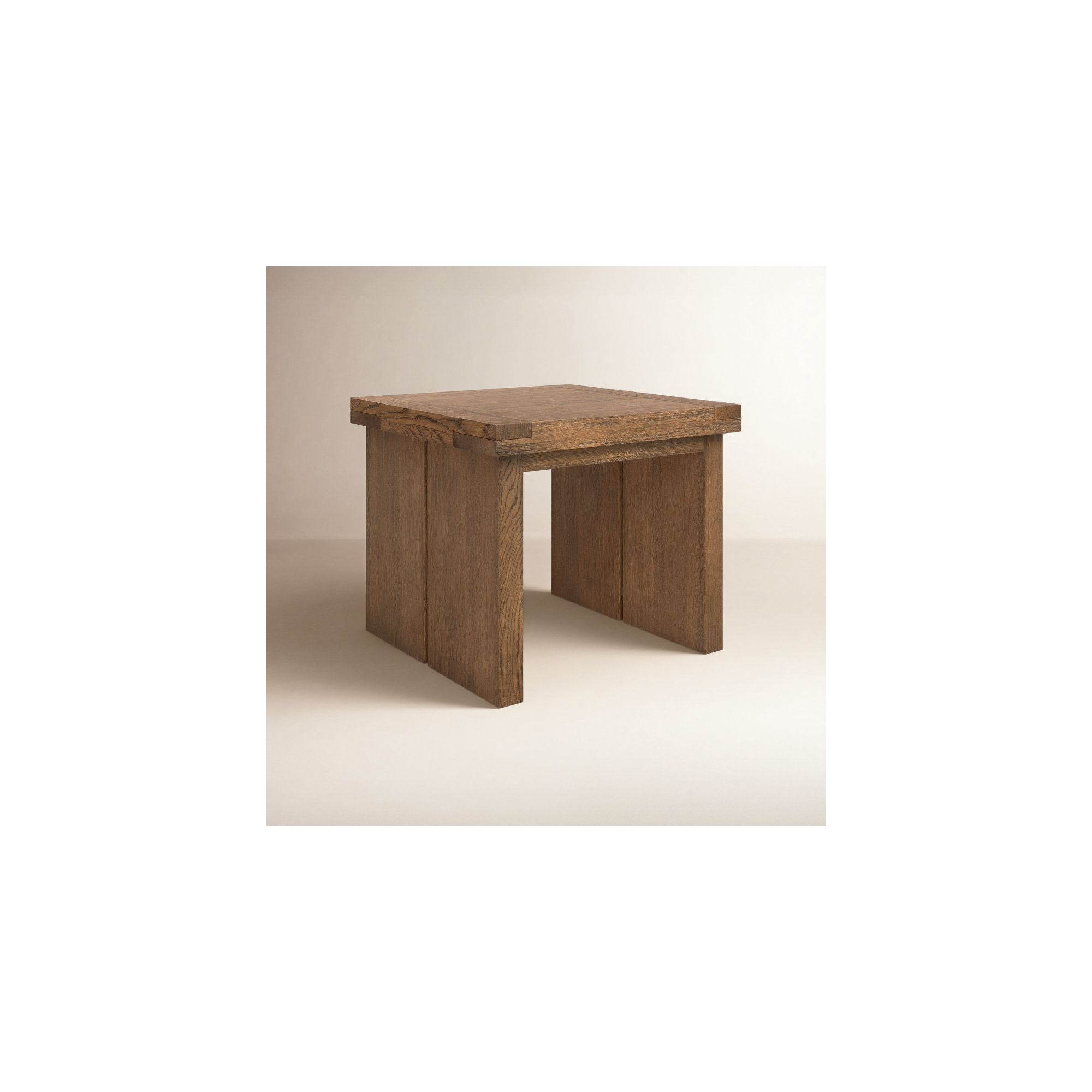 Nemo Solid Wood End Table, Worn Oak Veneer