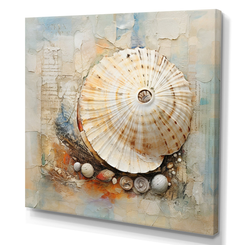 Abstract Seashell Treasures I - Animals Wall Decor, H 36 po x l 36 po x P 1,5 po, Toile tendue