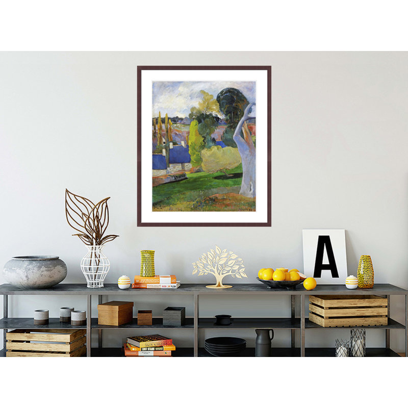 «Farm in Brittany II» par Paul Gauguin - Estampe numérique encadrée, H 40,23 po x l 33,5 po
